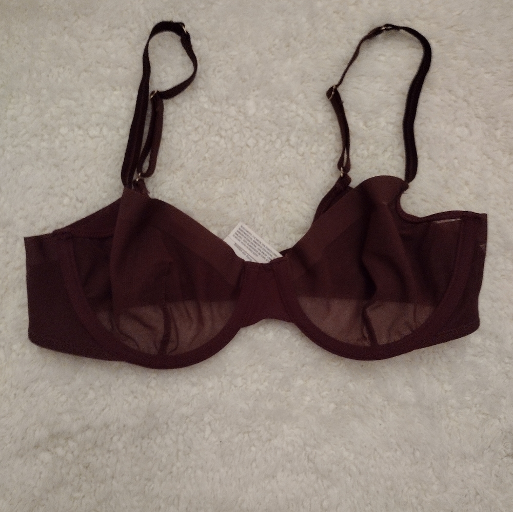 Auden Purple /maroon Demi Coverage Unlined Bra 34B NWOT